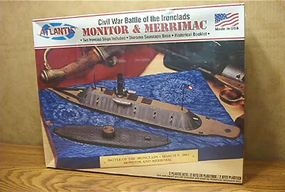 ATLANTIS MONITOR & MERRIMAC  Made In U.S.A. - #L77257 PLASTIC MODEL KIT • $32.95