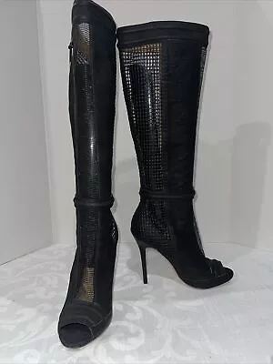 L.A.M.B. Sparrow Leather/Mesh Boots Black Size 8M Msrp $445 • $145