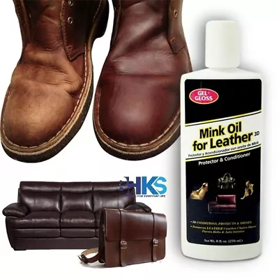 Gel-Gloss Mink Oil For Leather Protector And Conditioner Rejuvenates Shine 8oz • $6.25