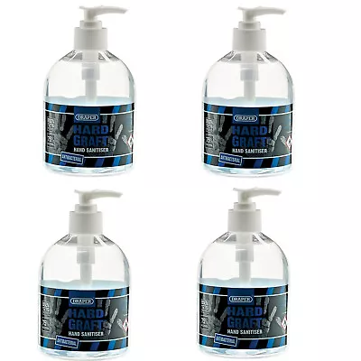 Draper Hand Gel Sanitiser 75% Alcohol 4 X 500ml In Pump Bottle 2L 31187 • £6.99