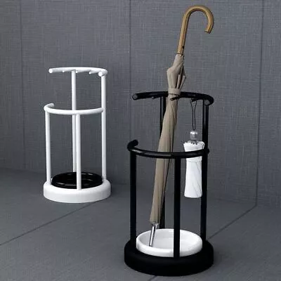 Metal Umbrella Stand Round Free Standing Umbrella Organiser Home Office Drainage • $56.79