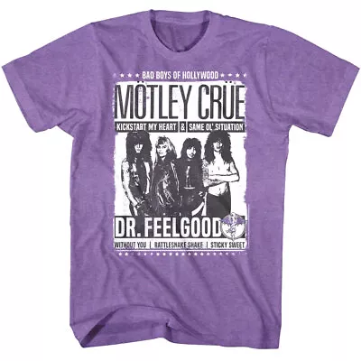 Motley Crue Dr Feelgood Tracklist Men's T-Shirt Album Bad Boys Of Hollywood Ratt • $30.99