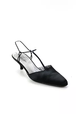 Calvin Klein  Womens Satin Slingback Pointed Toe  Pumps Dark Blue  Size 6 • $2.99