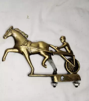 Vintage Trotter & Jockey Sulky Pacer Horse Hood Ornament Emblem • $40