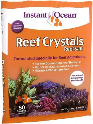 Aquarium Pumps & Filters Instant Ocean Reef Crystal Sea Salt Marine Mix 50-Gall • $96.99