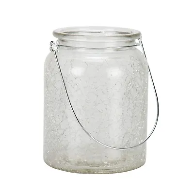 Crackle Glass Tealight Holder - Clear Stunning Candle Holder Medium Jar  • £12.99