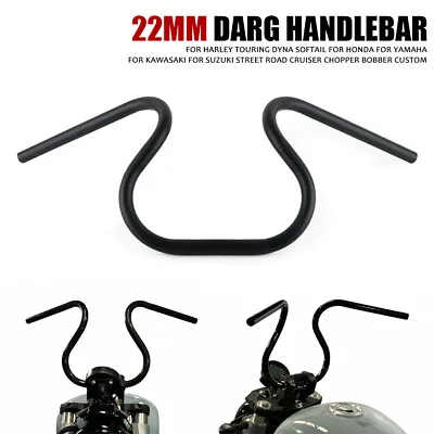 7/8  22mm Handlebar 12'' High-Rise U-Drag Bar For Harley Honda Yamaha Motorcycle • $46.90