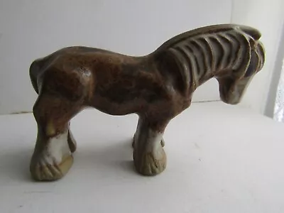 £6 • Buy VTG TREMAR CORNISH STUDIO POTTERY HAND CRAFTED SHIRE HORSE FIGURINE 6.5cm HIGH