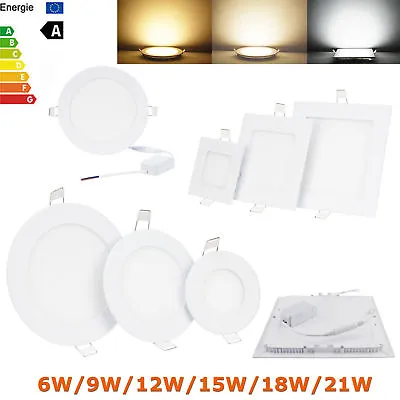 Dimmable LED Panel Light 9W 12W 15W 18W 21W Epistar Recessed Ceiling Down Lights • $4.73