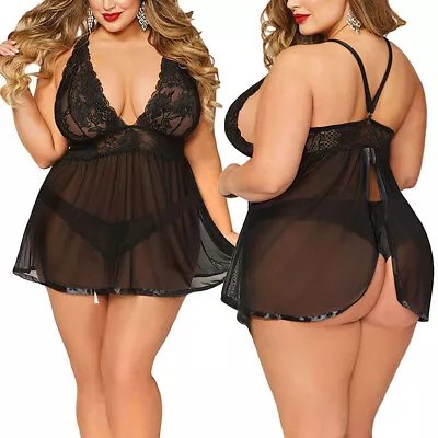 £7.19 • Buy Women Ladies Sexy Lingerie Plus Size Open Back Lingerie Lace Babydoll Sleepwear