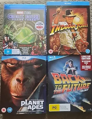 $80 • Buy Blu Ray Bulk Lot Box Set Marvel Back To The Future Indiana Jones Planet Of Apes