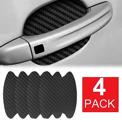 4x Carbon Fiber Auto Door Handle Anti-Scratch Protector Film Sticker Accessories • $2.50