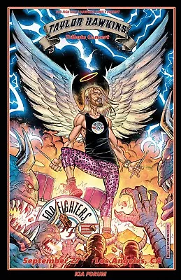 $35 • Buy Foo Fighters Taylor Hawkins Tribute Concert Poster Signed By Scott James Limited