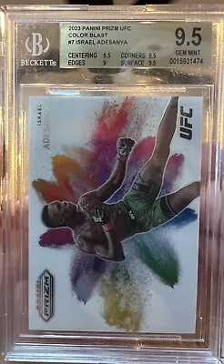 💎 UFC 2023 Panini Prizm Isreal Adesanya Color Blast No 7 Ultra Rare SSP HIT 💎 • $1