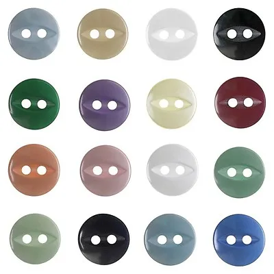 £2.90 • Buy Pack Of 5 Hemline 16.25mm Fish Eye Craft Clothing 2 Hole Sew Through Buttons 