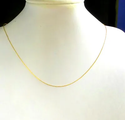 Women 24K Yellow Gold Plated Chain Necklace Choker 45cm 17.5  Short Tiny Thin UK • £12.09