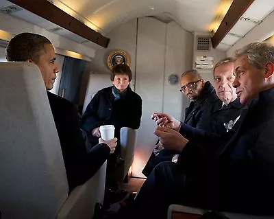 Barack Obama On Marine One With Chicago Mayor Rahm Emanuel - 8x10 Photo (zy-509) • $8.87