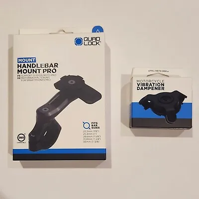 QUAD LOCK Motorcycle/Moto Handlebar Mount PRO + Vibration Dampener (NEW IN BOX) • $69