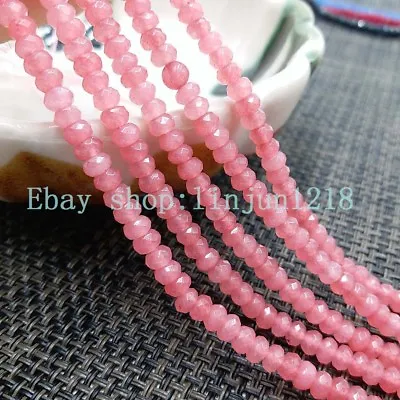 2x4mm Natural Faceted Pink Morganite Gemstone Rondelle Loose Beads 15  • $3.59