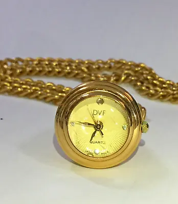 Fabulous Vintage Diane Von Furstenberg Pendant Necklace Quartz Watch Working! • $19.99