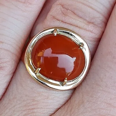 Antique 1797 Georgian Solid 18ct Gold Carnelian Mourning Signet Ring Size M 4g • $864.13