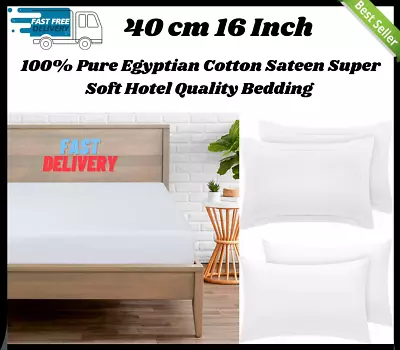 800 Thread Count Extra Deep Fitted Sheet 40 Cm 16 Inch 100% Pure Egyptian Cotton • £17.95