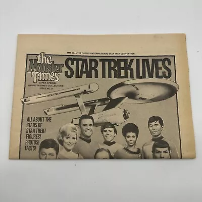 The Monster Times Magazine Newspaper - Collectors Issue #2 1974 Star Trek Lives • $29