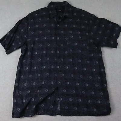 J Ferrar Shirt Mens Large Washable Rayon Casual Button Up Patterned Short Sleeve • $9.99