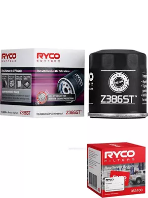 Ryco Syntec Oil Filter Z386ST + Service Stickers Fits Toyota MR2 1.6 AW11 • $54.22