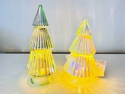 Target Bullseye Playground Christmas 2023 2 Medium Iridescent Glass Trees Lit • $29.99