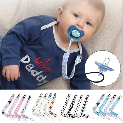 Soother Holder Dummy Clips Baby Girls Boys Soother Chain Holder Strap Pacifier  • $6.83