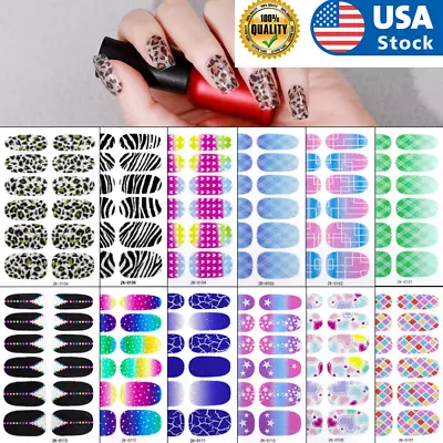 3D Nail Art Wraps Stickers Snowflake Star Leopard Flower Manicure Self Stick NH1 • $2.49