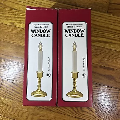 Set Of 2 Window Candle Virgninian Original Colonial Design Hand Brass TESTED • $20