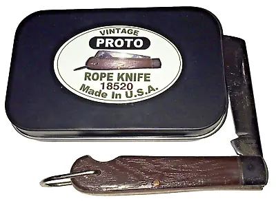 Vintage PROTO Rope Knife Made In  USA  Sheepsfoot Blade New In Metal Gift Box • $24.75