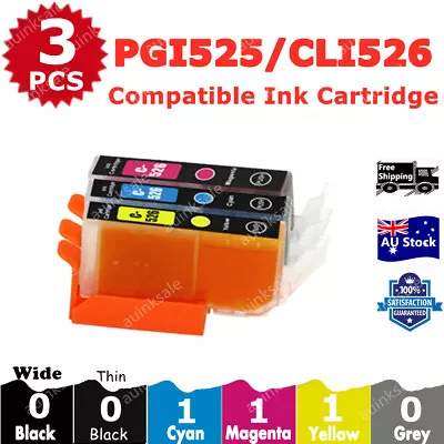 3x Compatible Ink CLI-526 Colour For Canon PIXMA MG6150 MG6250 IP4850 IP4950 • $9