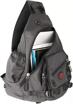 Large Sling Bag Laptop Backpack Cross Body Messenger Bag Shoulder Travel A-black • $37.83