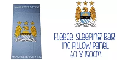 Manchester City Fleece Sleeping Bag With Pillow Panel 60x150cm Ideal Gift New • £7.65