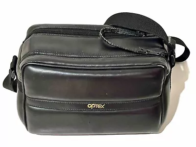 Large Vintage Optex Black PVC Leather Camera & Lens Case Bag For Video Camera. • $34.99