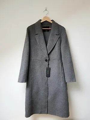 BNWT Massimo Dutti Grey Wool & Alpaca Single Breasted Coat Size M PremuimQuality • £175