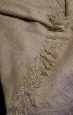 Lacourte Beige Mohair Like Fringed Luxury Throw @50  X 60 --Preowned But Unused! • $20