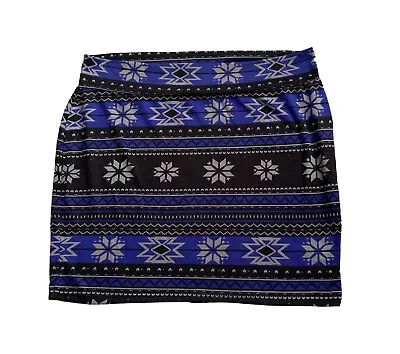 DEREK HEART Womens Plus Size 3X Stretch Knit Pull On Tribal Print Mini Skirt • $15.19