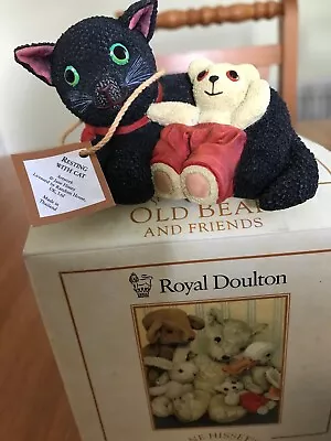 Royal Doulton Jane Hissey Old Bear And Friends Resting With Cat Ornament OB13 • £12.50