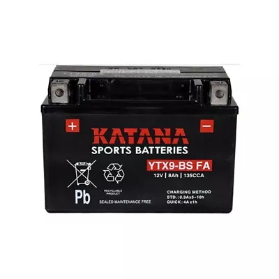 YTX9-BS Katana AGM Motorcycle Battery • $120