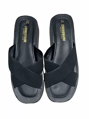 Cushionaire Sz 8.5 Memory Foam Slip On Sandals Criss Cross Wedge Summer • $21.99