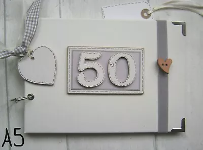 PERSONALISED 50TH Birthday .A5  SIZE. PHOTO ALBUM/SCRAPBOOK/MEMORY BOOK. • £13.60