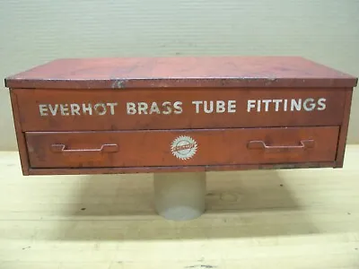 Vintage Everhot Brass Fittings Store Display Cabinet Industrial Storage Bin • $74.99