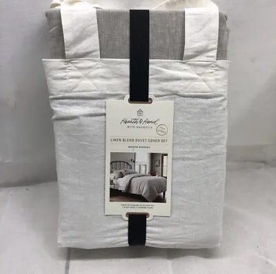 Hearth & Hand With Magnolia Linen Blend Duvet Cover Set Full/Queen Size $79.99 • $39