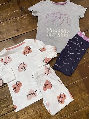 Girls Pyjamas Bundle Age 4-5 Years Unicorns TU F&F • £4