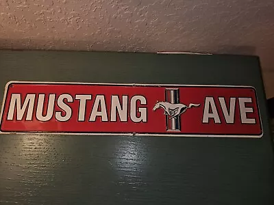 Vintage USA Made Aluminum Mustang Ave Sign-24 Inches/Used • $16.50