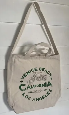 Free People Going Places Canvas Venice Beach Motorcycle Tote Bag NWOT $46 • $26.50